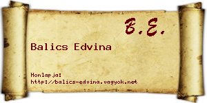 Balics Edvina névjegykártya